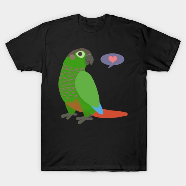 Green Cheek Conure T-Shirt by Psitta